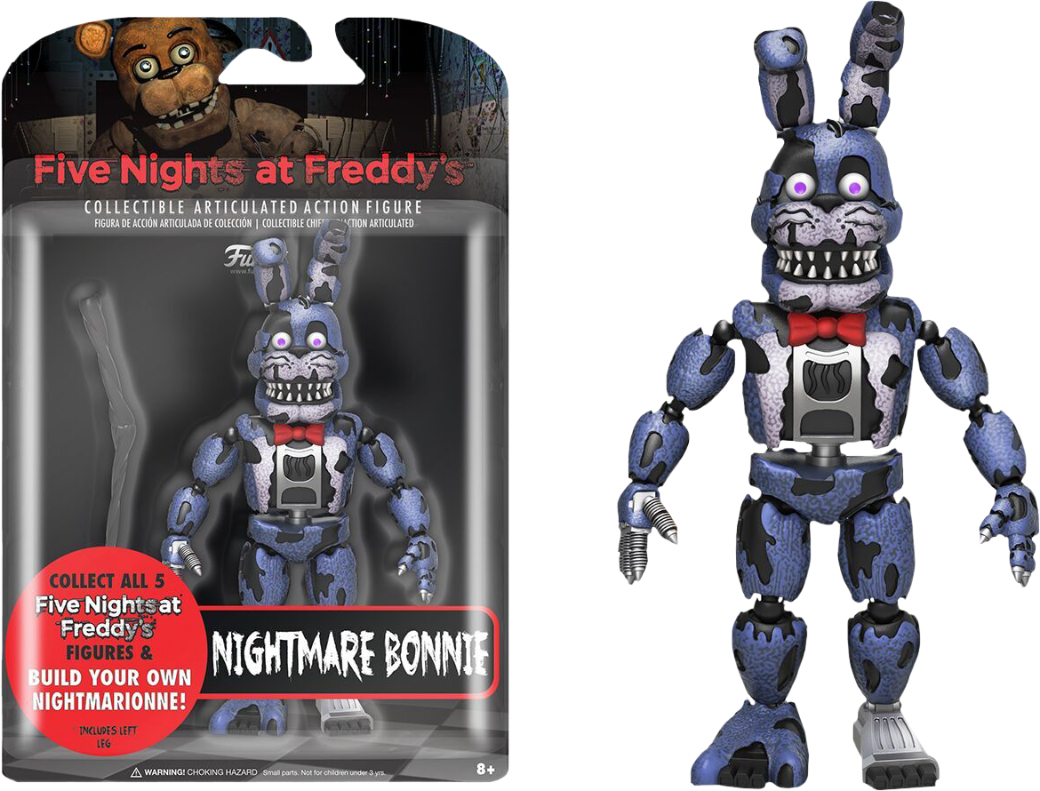 Five Nights At Freddy's - Nightmare Bonnie Action Figure (600x600), Png Download