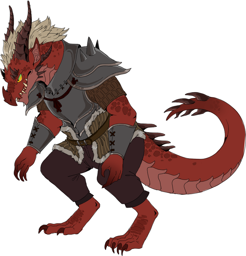 Zeif Eldur - Dragonborn Fighter - Dragonborn Fighter (902x914), Png Download