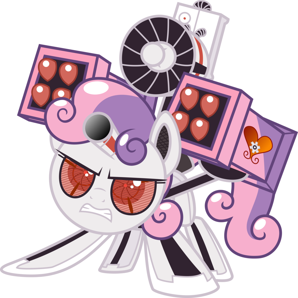 Sweetie Bot Armed To The Teeth Vector By - Mlp Sweetie Belle Robot (1024x1024), Png Download