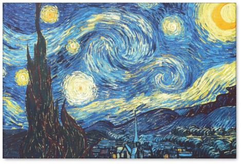 Vincent Van Gogh Art Print Starry Night Canvas Art - Starry Night Over By Vincent Van Gogh (480x480), Png Download