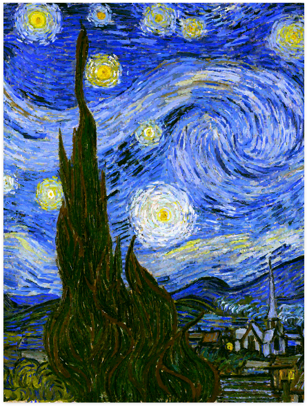 Van Gogh Starry Night Tree Poster - Van Gogh Starry Night (800x800), Png Download