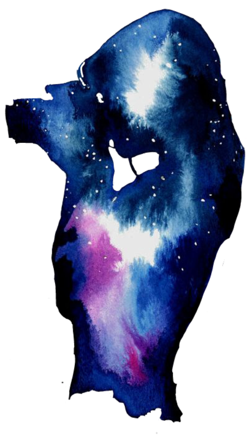 Tumblr Starrynight Galaxygirl Galaxy Girl Photograph - Dibujos De Estrellas Acuarela (1024x1024), Png Download