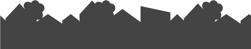 Cropped Header Grey Houses - Silhouette (1000x250), Png Download