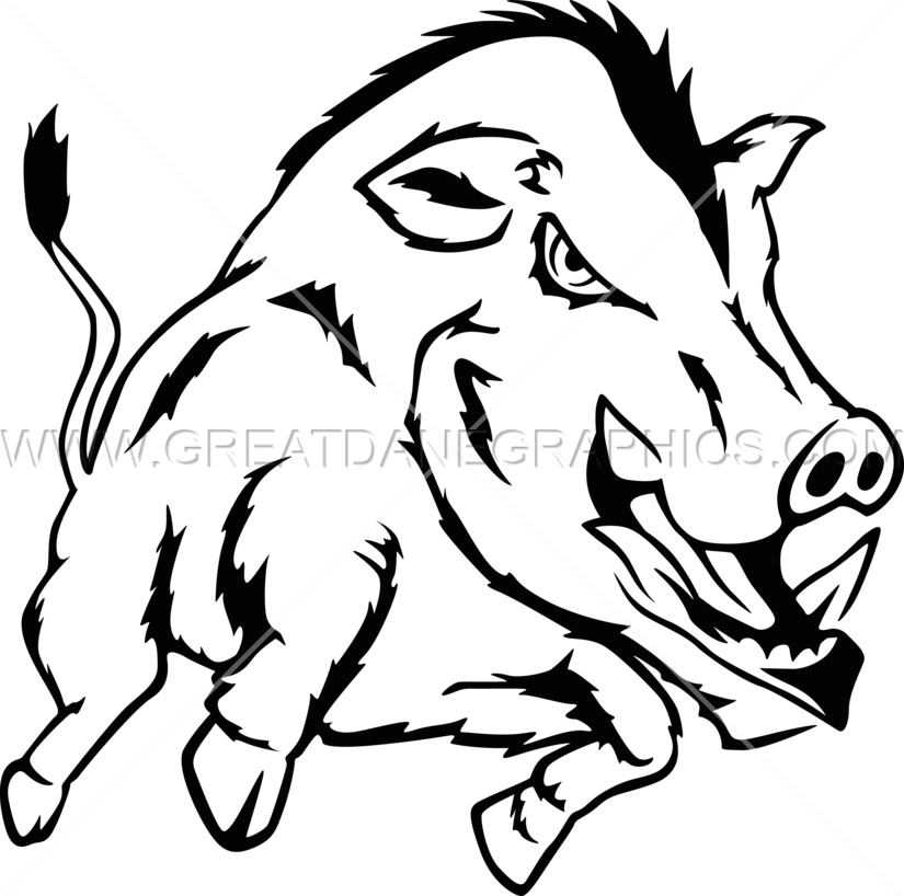 Drawn Boar Hog - Wild Boar Black And White (825x818), Png Download