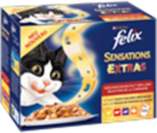 Picture Of Cat Food Felix 12*100g - Felix Sensations Extra (550x550), Png Download
