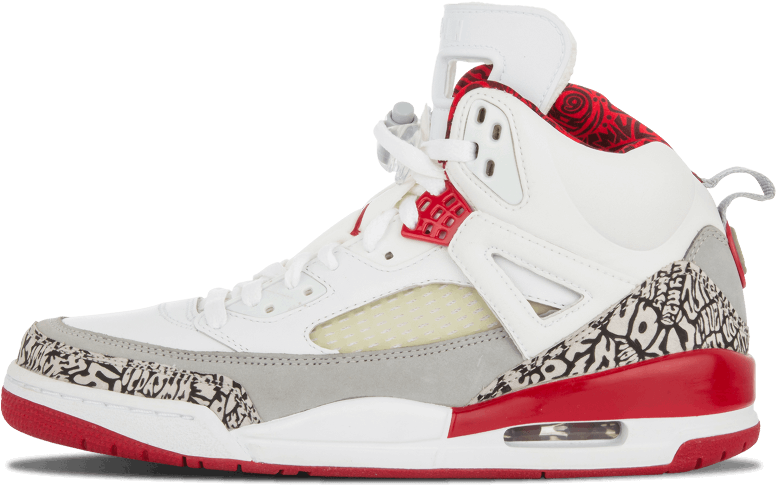 Jordan Spiz'ike 9 Shoes White / Varsity Red 315371 (1000x600), Png Download