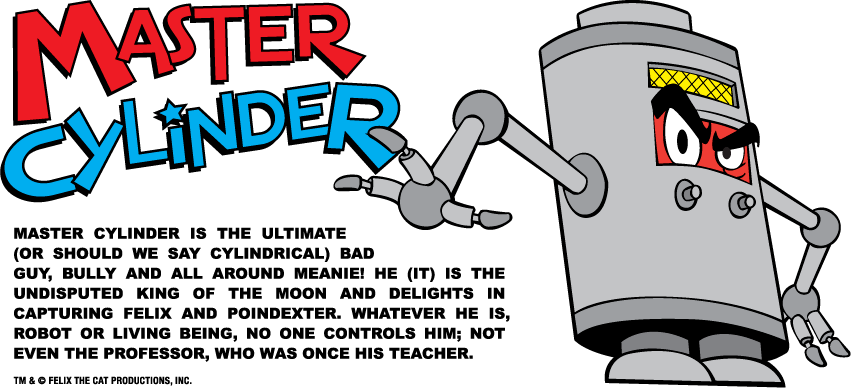 Master Cylinder Description Official - Felix The Cat Master Cylinder (851x388), Png Download