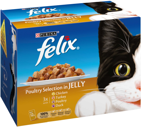 Felix Cat Food Pouches Poultry Selection In Jelly - Felix Cat Food (480x480), Png Download
