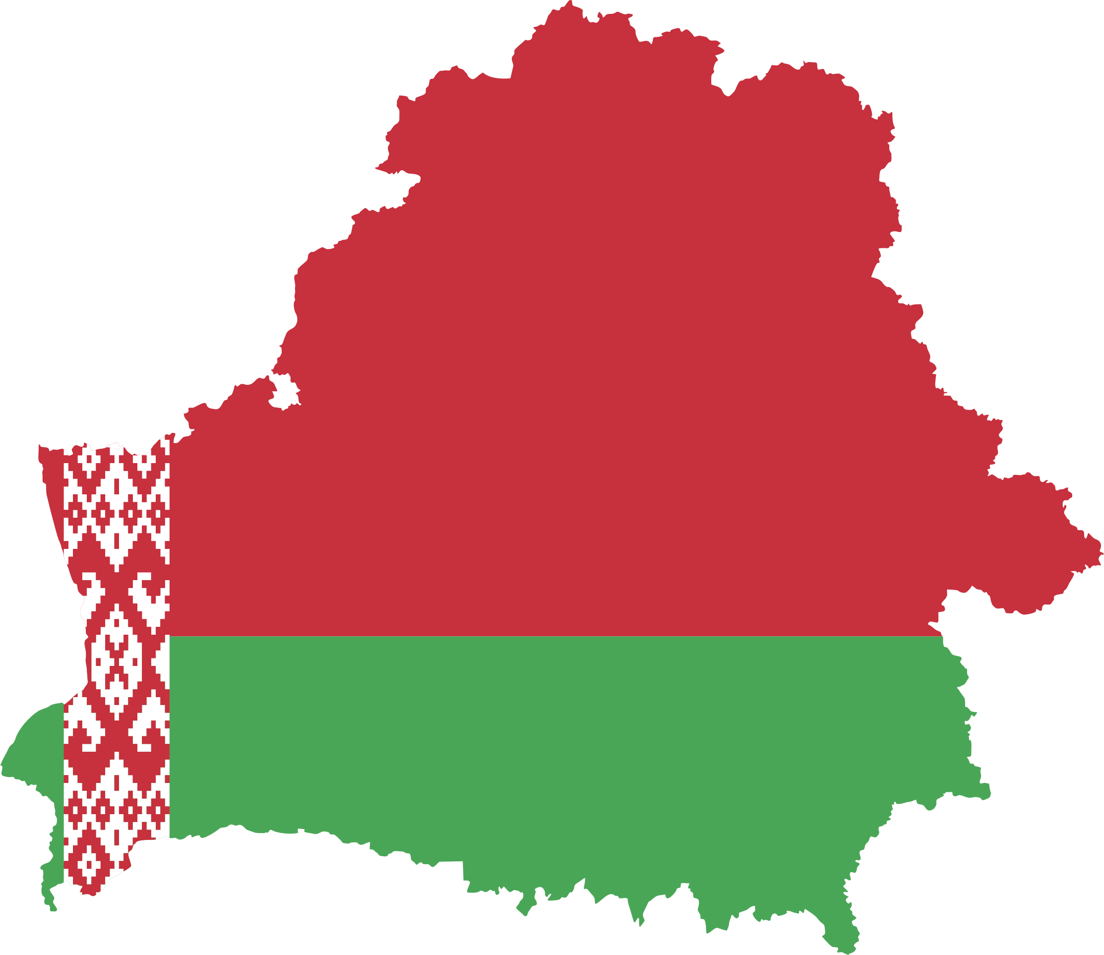 In Between A Rock And A Hard Place - Belarus Flag Map (831x720), Png Download