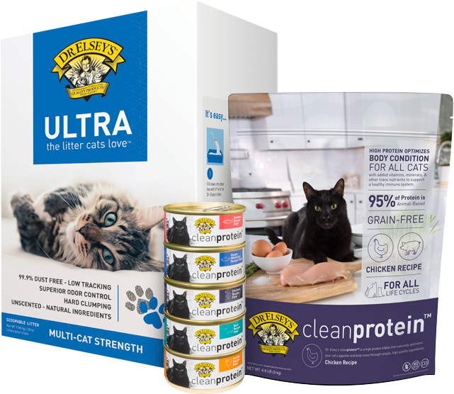 Elsey's Litter And Clean Protein Food Products With - Precious Cat Ultra Premium Cat Litter 20pound (652x576), Png Download