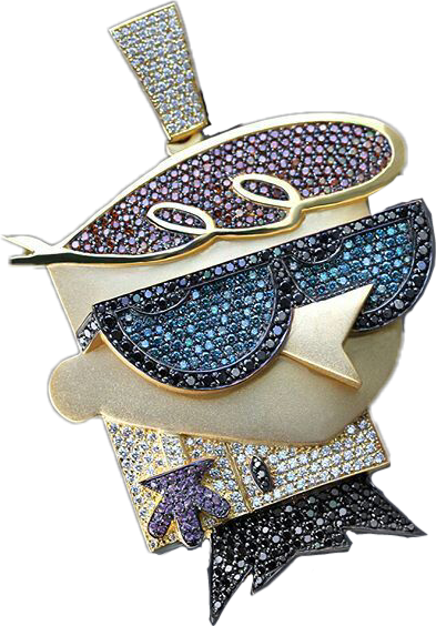 Share This Image - Iced Out Dexter Pendant (393x564), Png Download