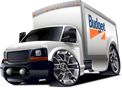 Budget Truck Rental - Moving Truck Png (412x300), Png Download