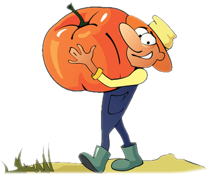 Pumpkin Weigh-off - Carrying A Pumpkin (419x373), Png Download