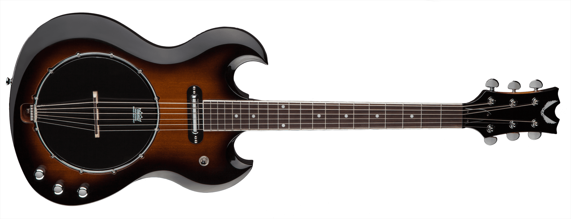Gran Sport 6 String Solid Body Banjo Tsb - Luna Vintage Mahogany Soprano Ukulele (2000x769), Png Download