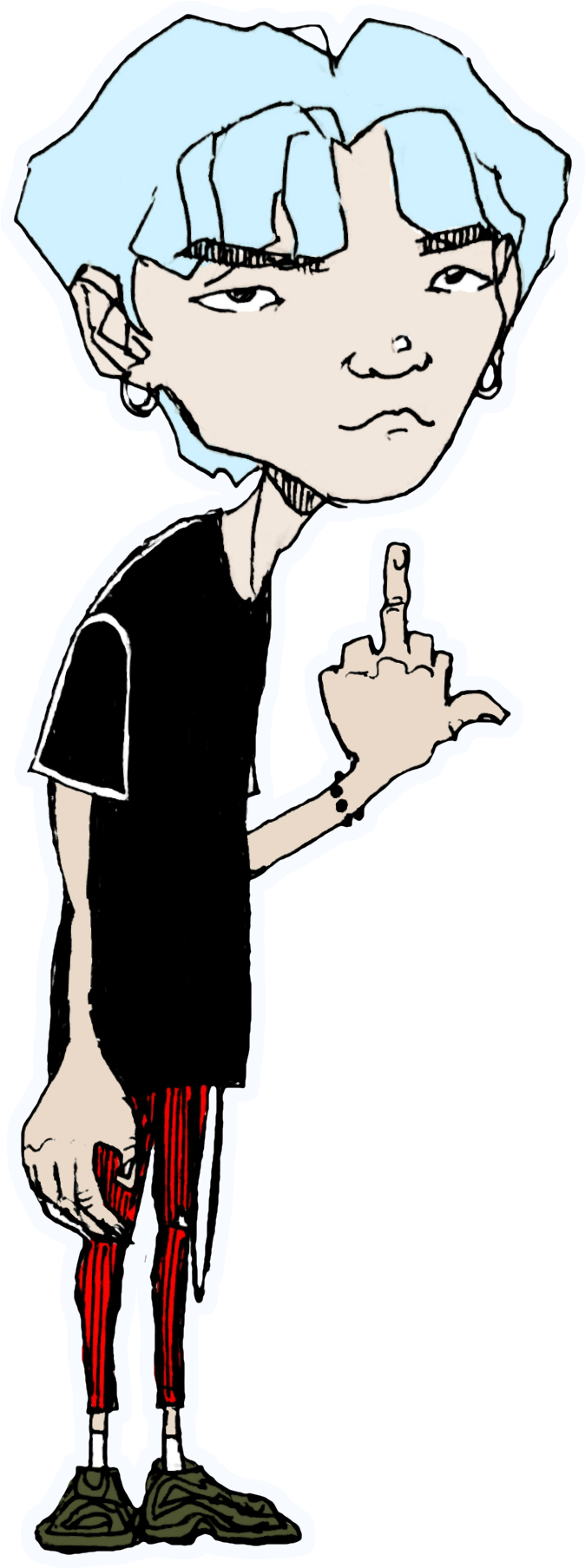 #bts #yoongi #suga #caricature #fanart #kpop #sassy - Dibujos A Lapiz De Bts (1447x1939), Png Download