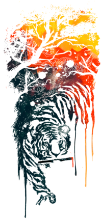 Animal Painted Tiger Custom Ideas - Icanvas 'painted Tyger' By Budi Satria Kwan Graphic (372x470), Png Download