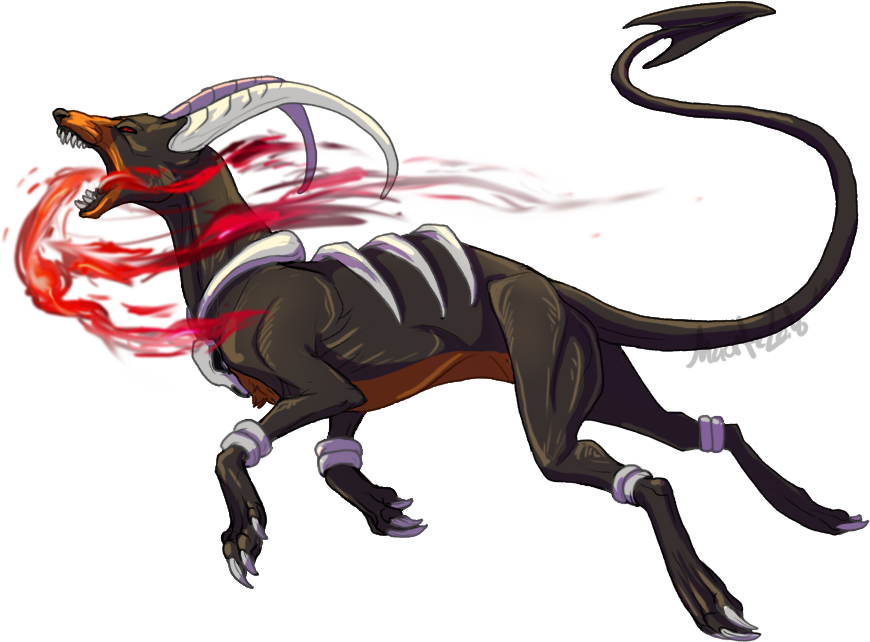 Houndoom - Growlithe (1000x720), Png Download