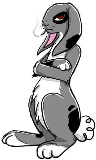 Jpg Transparent Stock Collection Of Free Illusion Download - Badass Bunny (308x513), Png Download