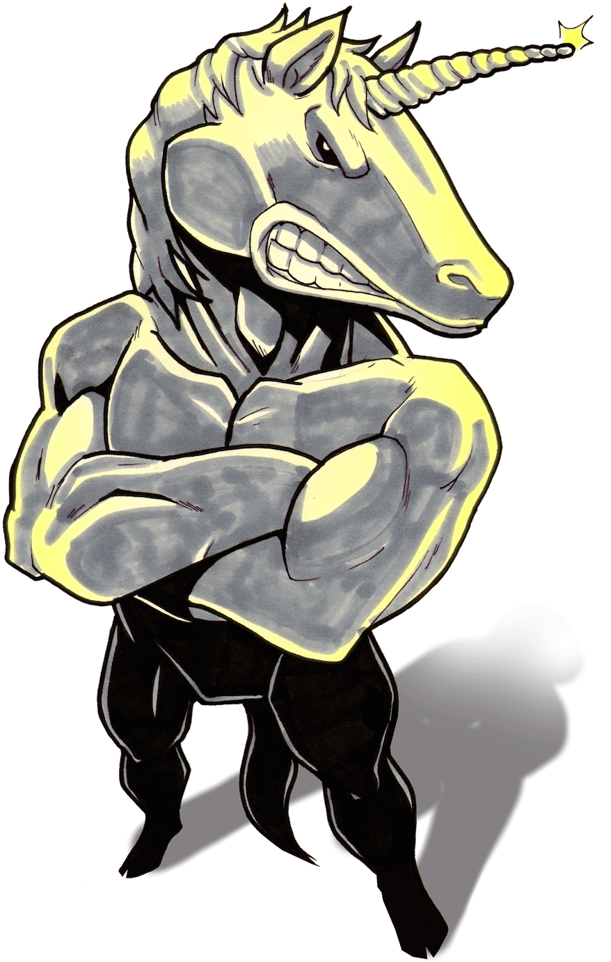 The Badass Unicorn - Badass Unicorn (1000x1500), Png Download