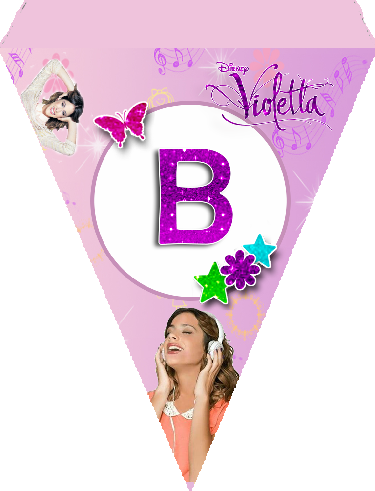 Varalzinho Modelo Violeta - Banderines De Violetta Para Imprimir (768x1005), Png Download