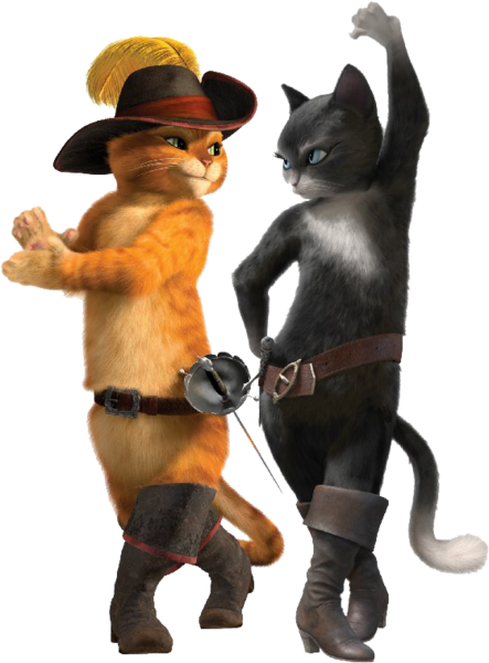 Gato Con Botas Gata - Puss In Boots Characters Names (443x600), Png Download