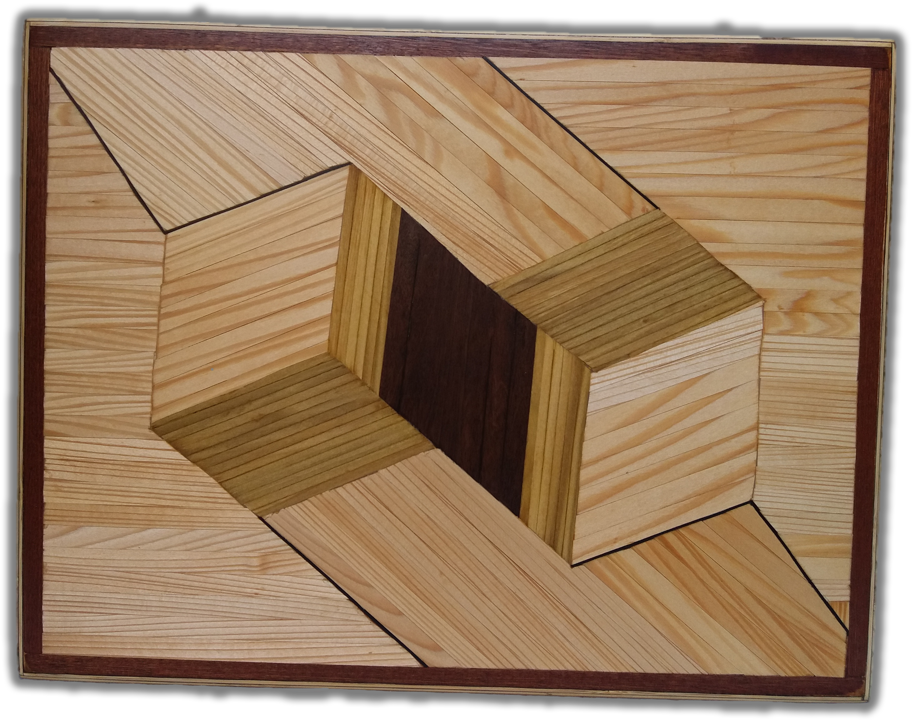 Quadrangular-illusion - Plywood (3096x2730), Png Download