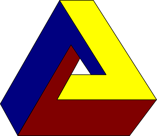 Illusion, Optical Illusion, Triangle, Impossible - Brain Confusing Optical Illusions (640x554), Png Download