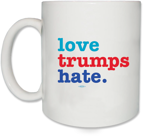 Love Trumps Hate Anti-trump Mug - Coffee Mug Trump (600x600), Png Download