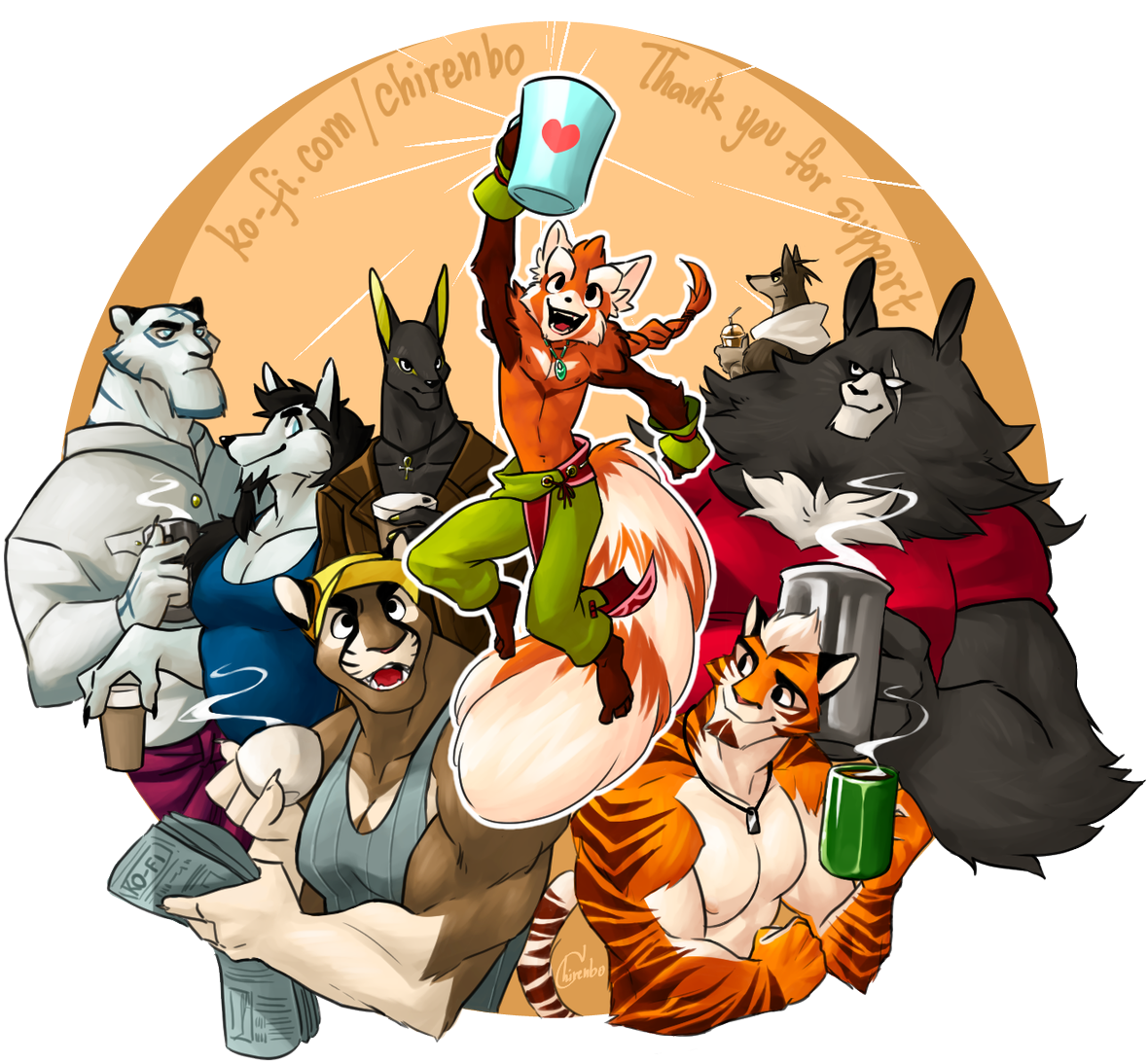 I Did Some Art For My Ko Fi Account - Chirenbo (1200x1110), Png Download