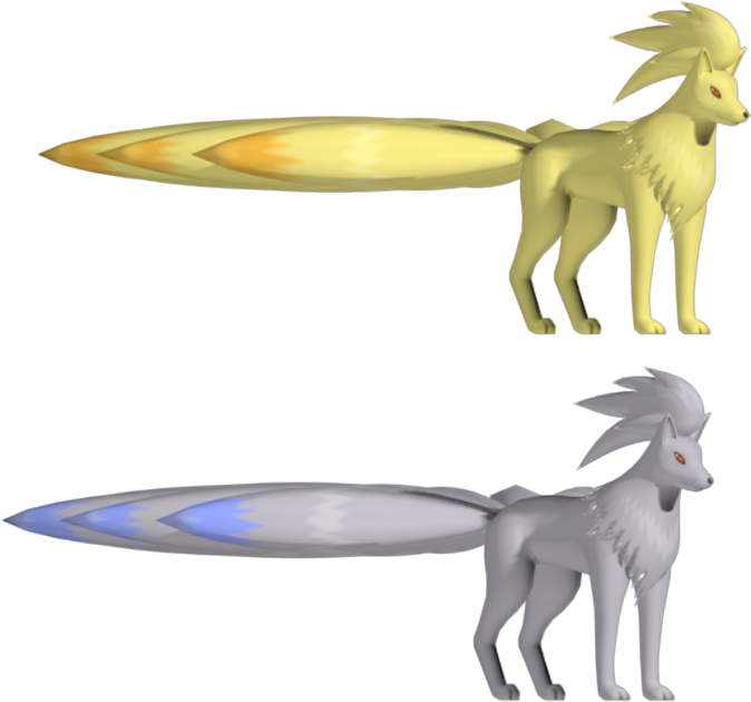 Houndoom And Ninetales - Ninetales Model (750x650), Png Download