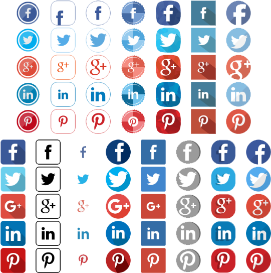 Social Icons Themes - Social Share Icons (553x568), Png Download