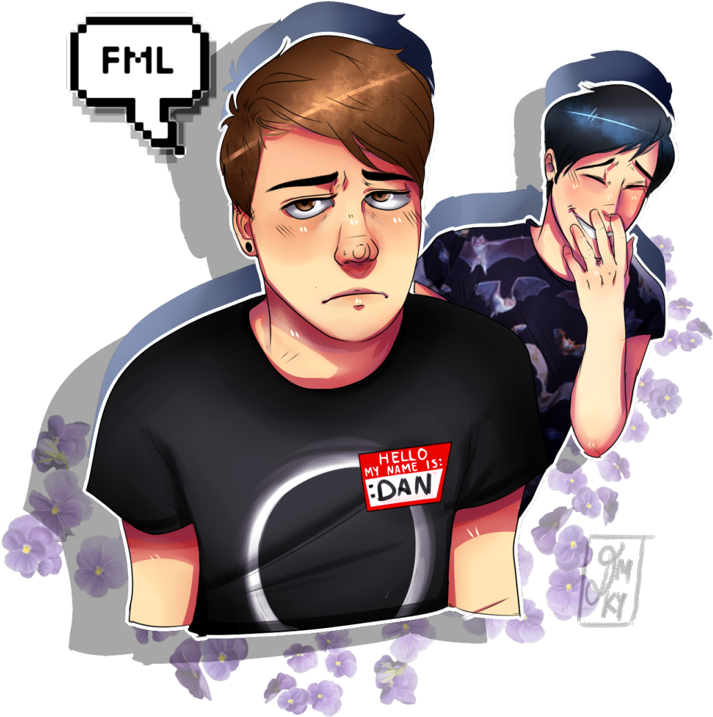 I Phil U Bruh - Misfit Dan And Phil Fanart (1280x1280), Png Download