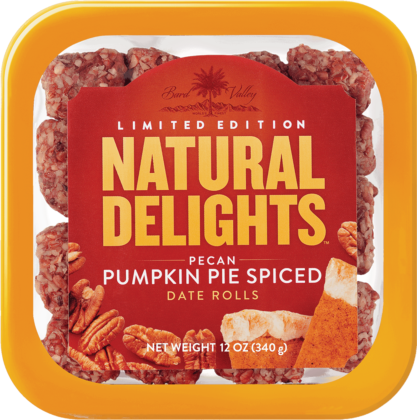 Natural Delights® Pecan Pumpkin Pie Spiced Date Rolls - Natural Delights Date Rolls (1452x1448), Png Download