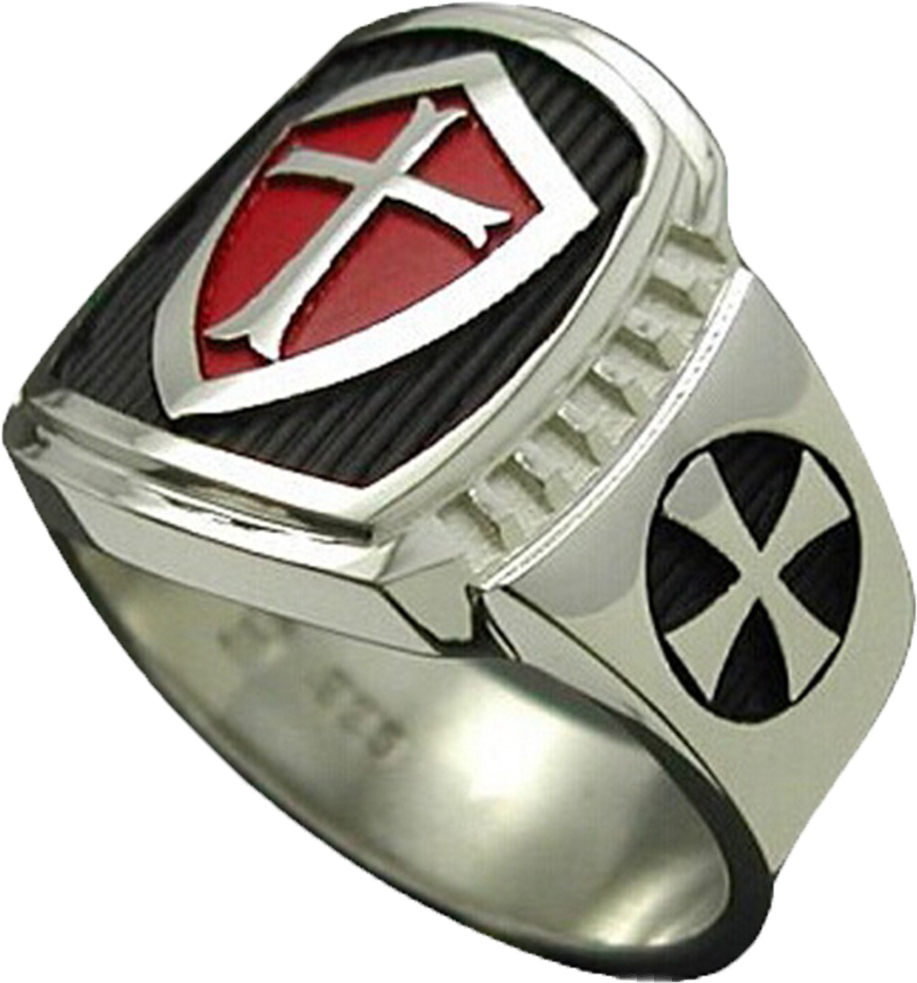 Prolinedesigns Knights Templar Masonic Cross Ring In (1000x1000), Png Download