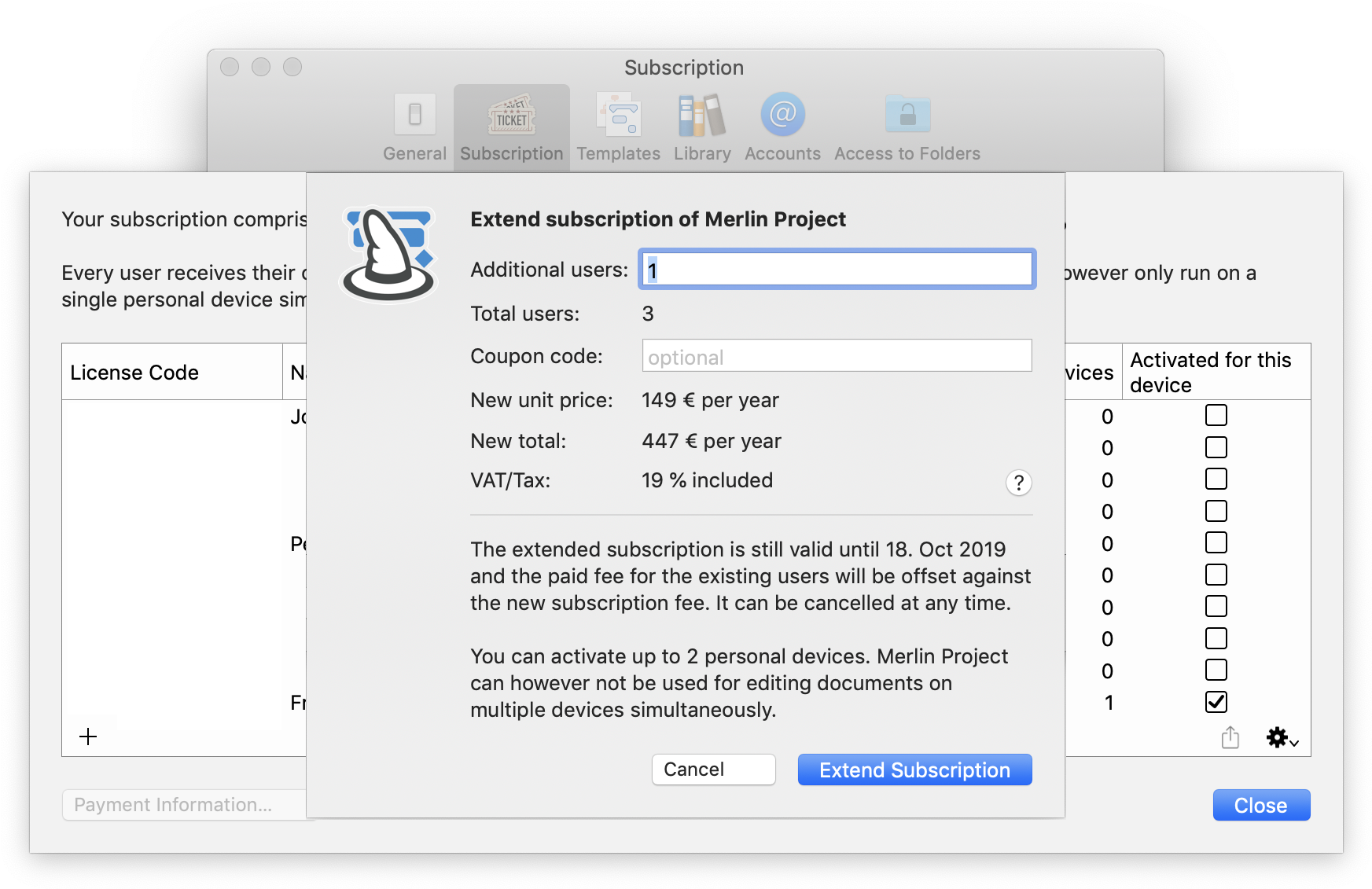 Extend Subscription Multi User Png Projectwizards Merlin - Merlin (1762x1152), Png Download