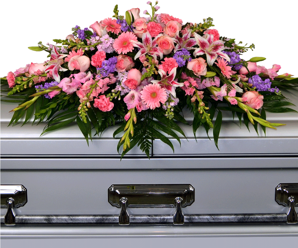 Daisy Casket Spray Pink And Purple (1024x1024), Png Download
