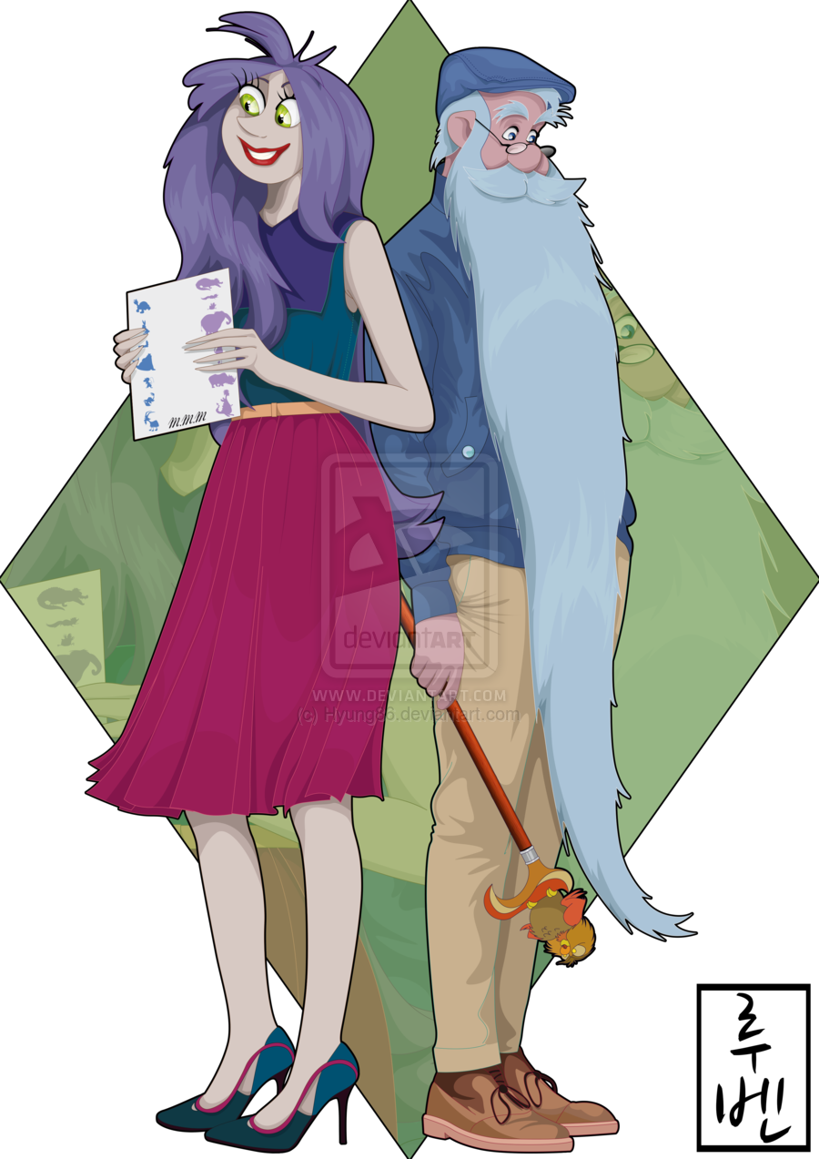 Merlin And Mim, Teacher And Secretary - La Bruja De Merlin (900x1273), Png Download