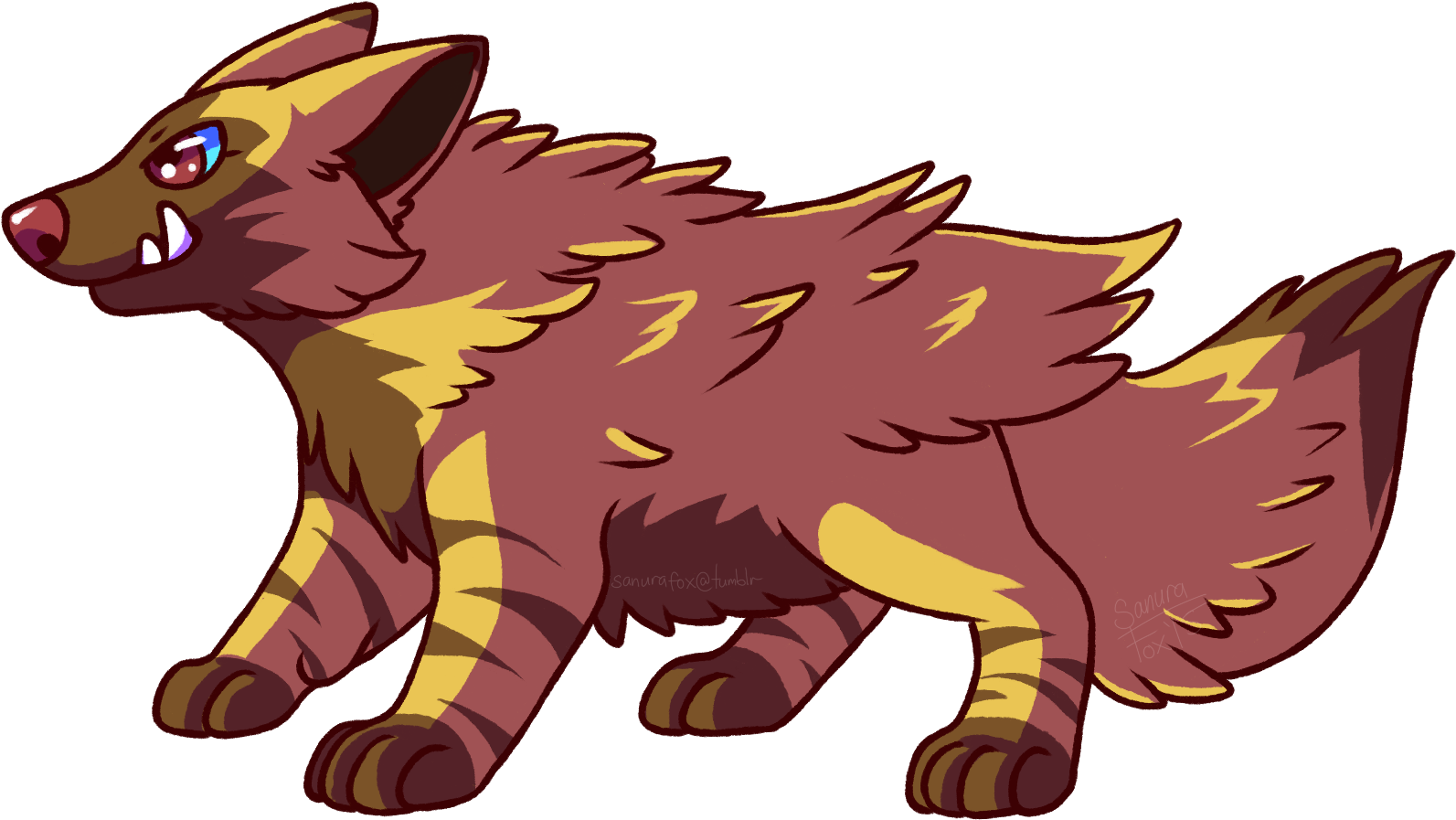 Shiny Hyena Monster Child - Drawing (1653x968), Png Download