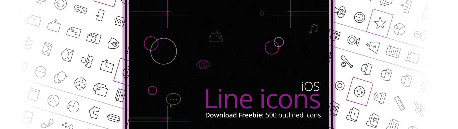 Line Icons Merges Geometric Simplicity With Concept - Graphic Design (1600x450), Png Download