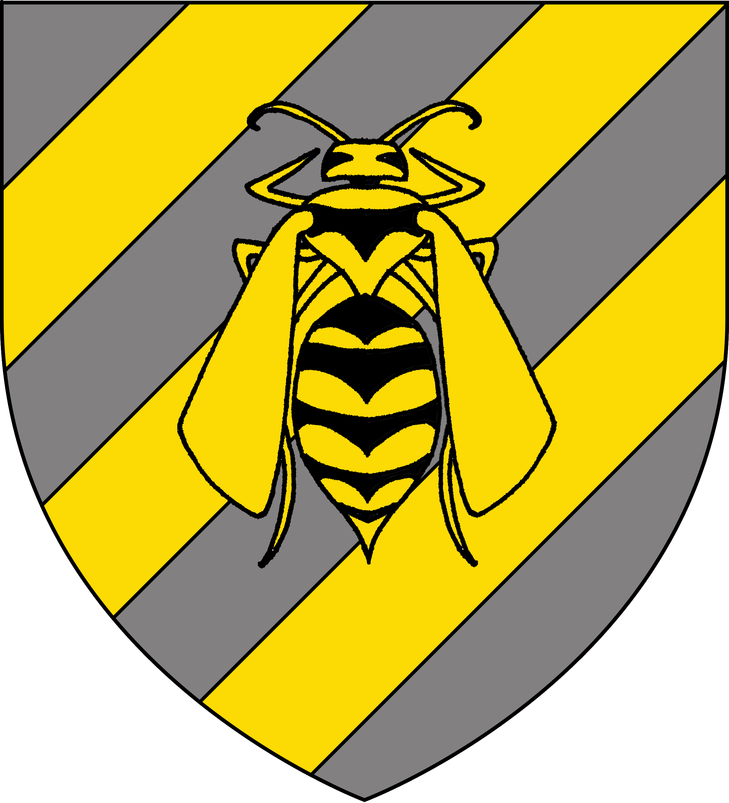 Heraldry Wasp Shield - Wasp Heraldry (2500x2754), Png Download