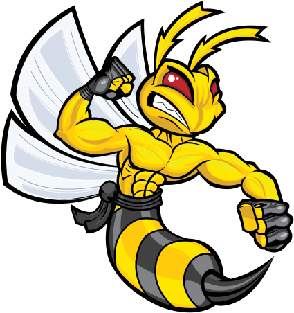 Clipart Free Download Printed Vinyl Bee Vespa Fighter - Bee Fighter (600x600), Png Download