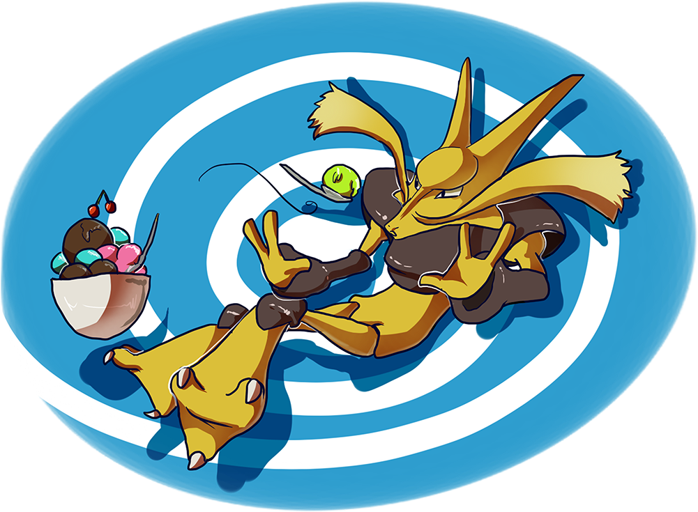 Scooping Alakazam - Illustration (1000x818), Png Download