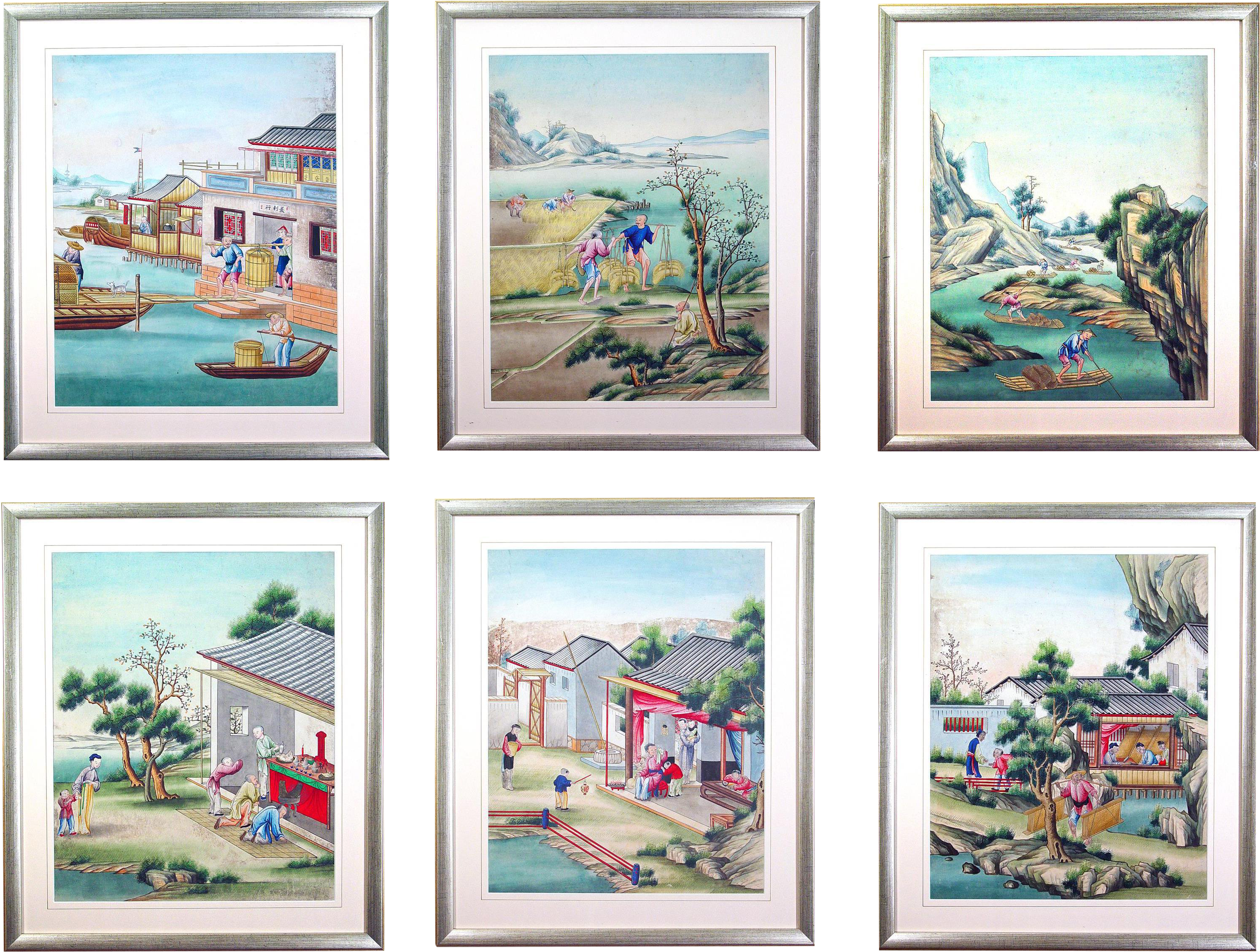Chinese Watercolour & Gouache Paintings Of Chinese - Watercolor Painting (3217x2462), Png Download