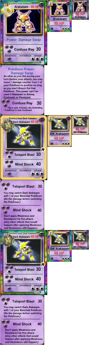 #065 Alakazam - Wizards Of The Coast Pokemon Team Rocket Rare Dark (296x1138), Png Download