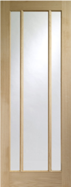Xl Joinery Worcester 3 Light Oak Veneer Clear Glass - Glazed Oak Veneer Door (600x600), Png Download