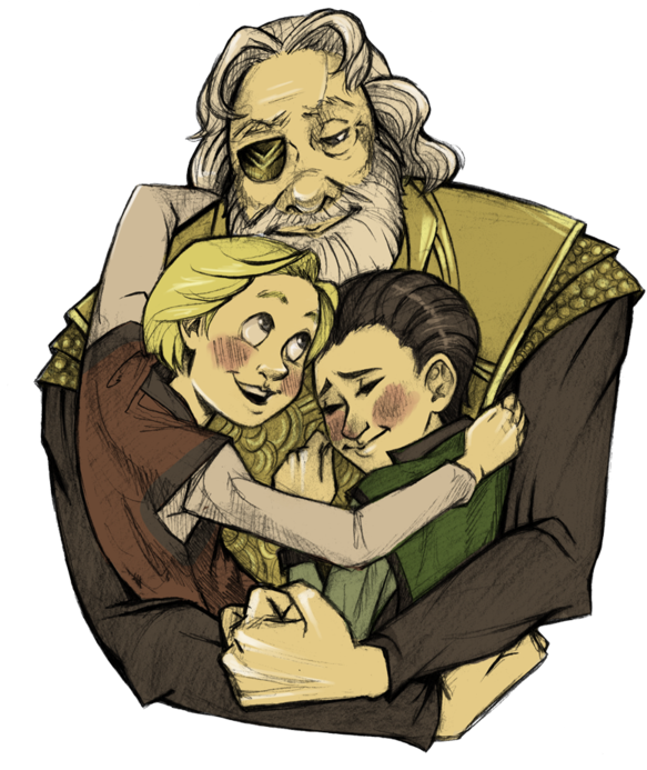 Odin's Arms By Captainashletart - Odin And Loki Fanart (600x692), Png Download