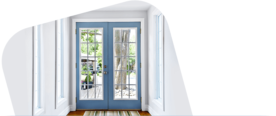 Glass Doors Of A House - French Style French Windows (970x450), Png Download