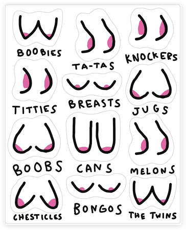 Doodle Boobs Sticker/decal Sheet - Doodle Boobs (484x484), Png Download