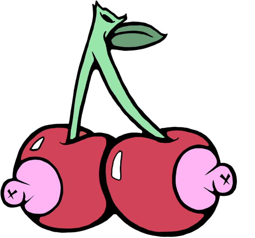 Cherry Boob Pin (1000x1000), Png Download