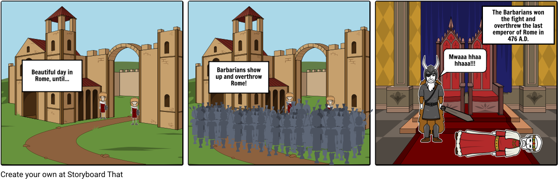 Barbarian Comic Strip Ss - Storyboard (1164x385), Png Download